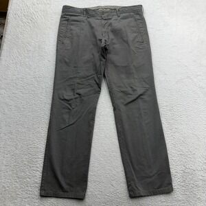 Bugatchi Mens Grey‎ Micro Check Straight Leg Chino Pants 36 GX6002P20X